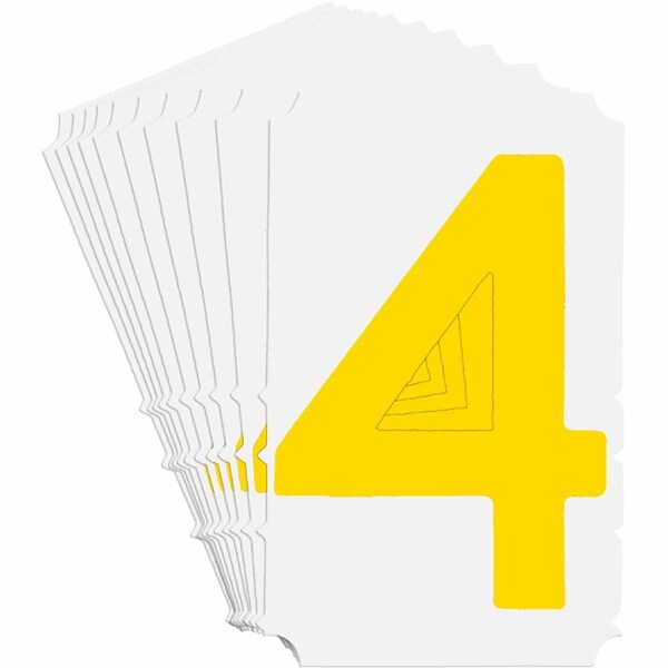 Quik-Align 5150 Series Polyester 4 in Lbl Legend: 4 Yellow 10PK